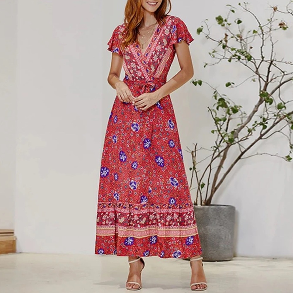 Highness boho wrap dress